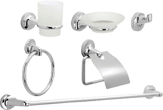 Set de baño de metal cromado 6 piezas para baño