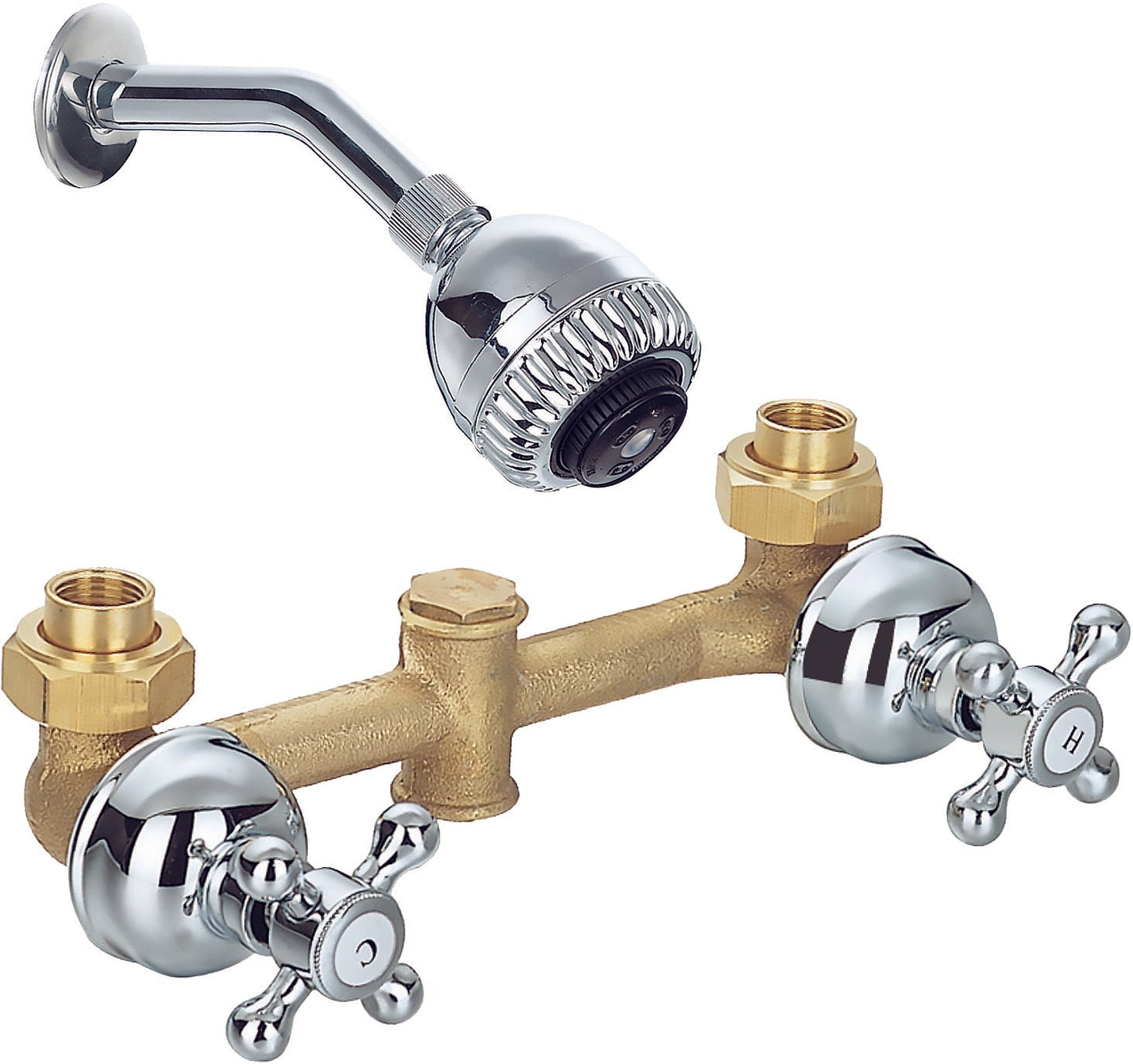 Mezcladora de metal para ducha y manijas de cruceta pesada